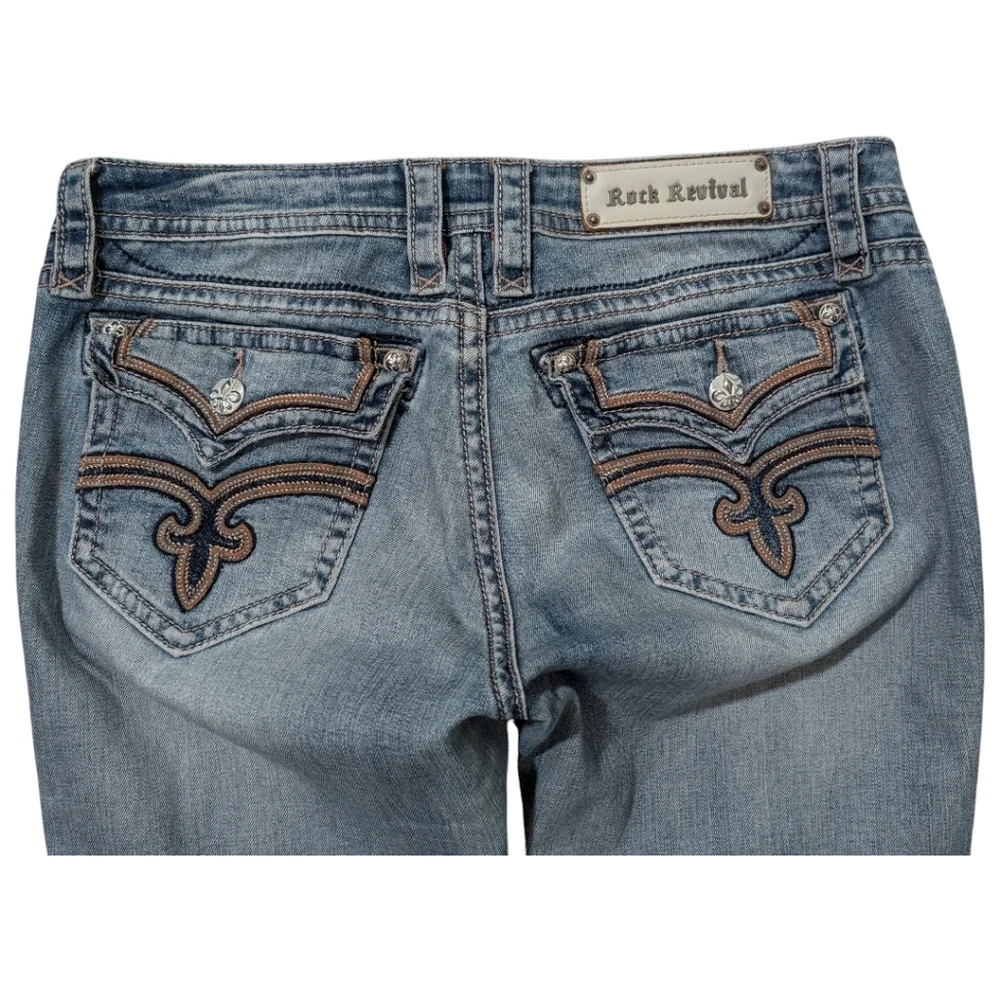 Rock Revival Essie Straight Jeans Essie T5 Wash Size 32 RJ8396T5 - Med Wash Blue - Picture 3 of 7